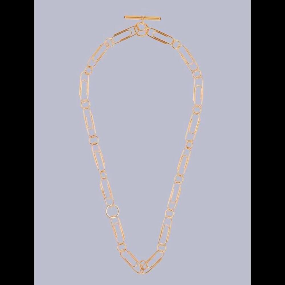 Hillier Bartley Gold Paperclip Necklace